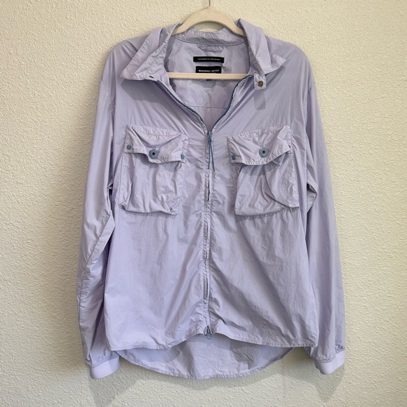 Marshall Artist Tonaro Mens XL Overshirt Lilac Full Zip Casual Jacket Preppy - Picture 5 of 12